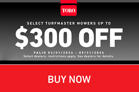 Up to $300 off Select Turfmaster Mowers