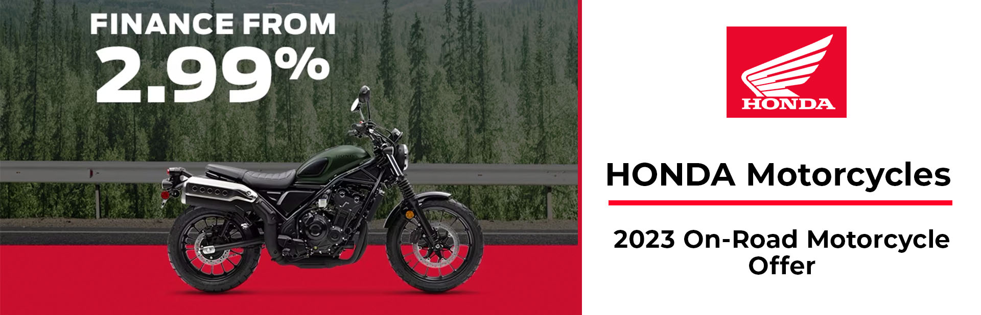 Honda: 2023 On-Road Motorcycle Offer