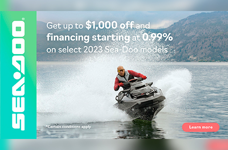 Seated jet-ski - FISHPRO SCOUT 130 - Sea-doo - three-seater / 130 hp /  electric