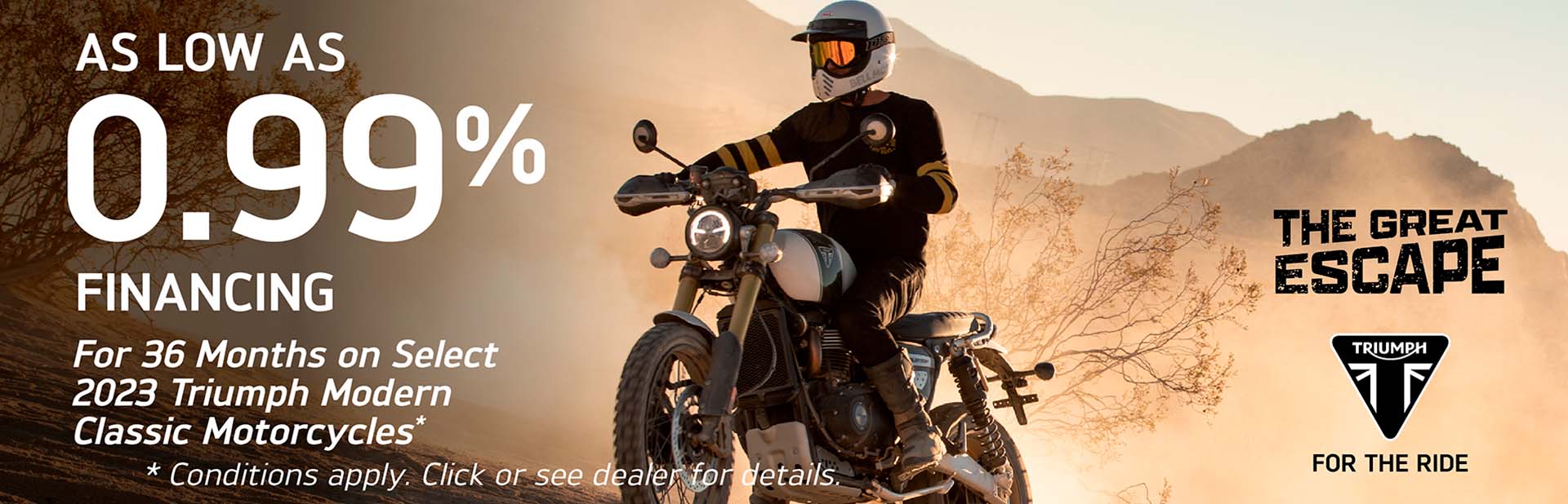 Triumph The Great Escape Sales Event