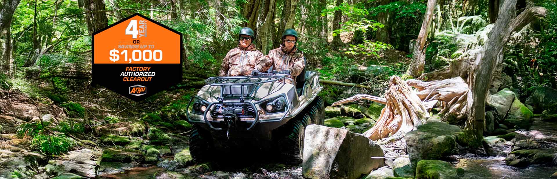 2024 ARGO Frontier or Aurora XTV Models 4-YEAR LIMITED WARRANTY SAVINGS UP TO $3,000