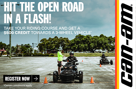 Take your riding course and get a $500 credit towards a 3-wheel vehicle