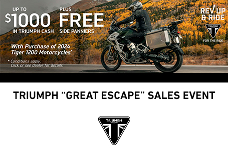 TRIUMPH “GREAT ESCAPE” SALES EVENT 2024 2024 Tiger 1200 Motorcycles*