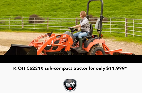 KIOTI CS2210 sub-compact tractor for only $11,999*