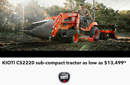 KIOTI CS2220 sub-compact tractor as low as $13,499*