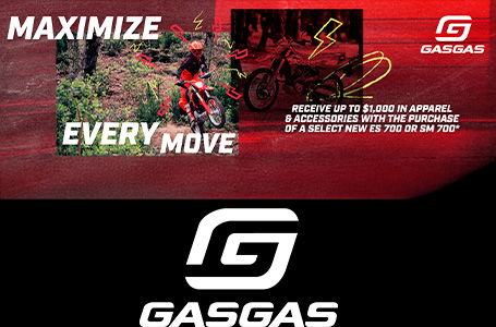 RECEIVE UP TO $1,000 IN GASGAS APPAREL, TECHNICAL ACCESSORIES AND/OR ORIGINAL SPARE PARTS