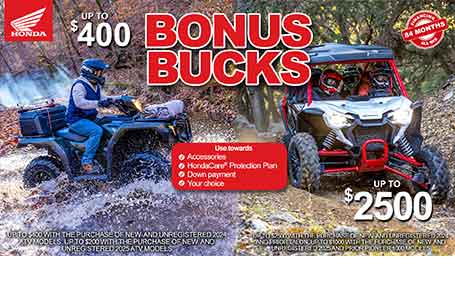 Bonus Bucks Promo - ATV/SXS
