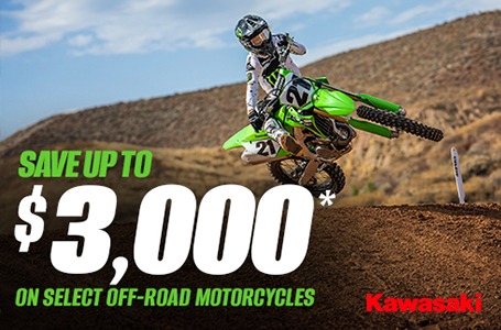 SAVE UP TO $3,000 ON SELECT OFF-ROAD MOTORCYCLES