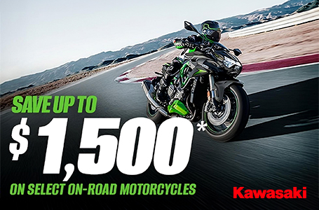 SAVE UP TO $1,500 ON SELECT ON-ROAD MOTORCYCLES