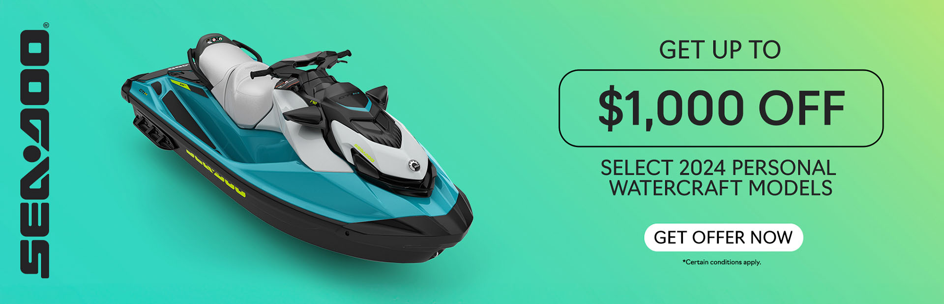 Get up to $1,000 on select 2024 personal watercraft models
