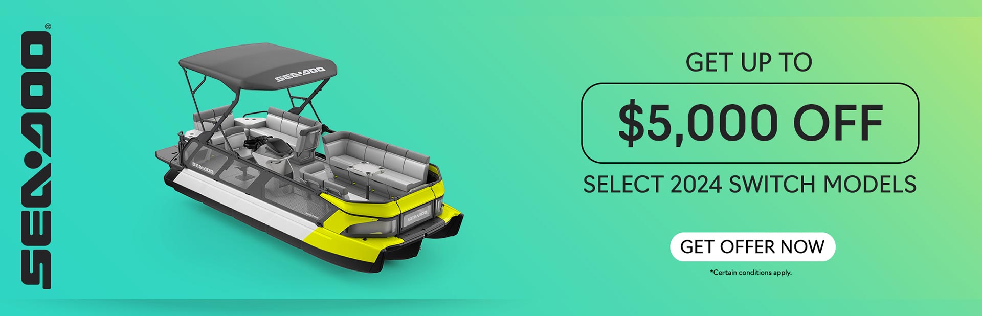 Rebates up to $5,000 on select 2024 Sea-Doo Switch models