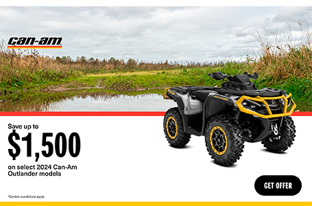 Rebates up to $1,500 on select Can-Am 2024 ATV models