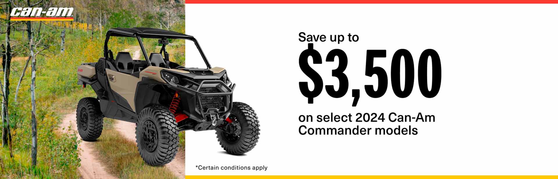 Save up to $3,500 on select 2024 Can-Am Commander models