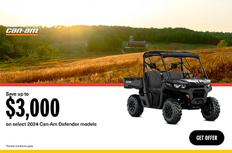 Save up to $3,000 on select 2024 Can-Am Defender models
