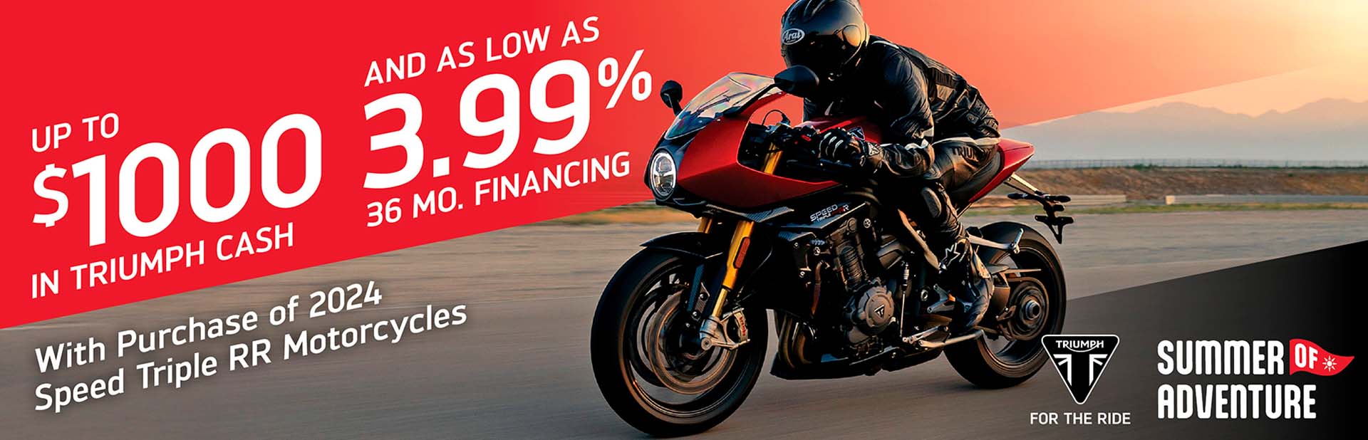 TRIUMPH SUMMER OF ADVENTURE SALES EVENT
