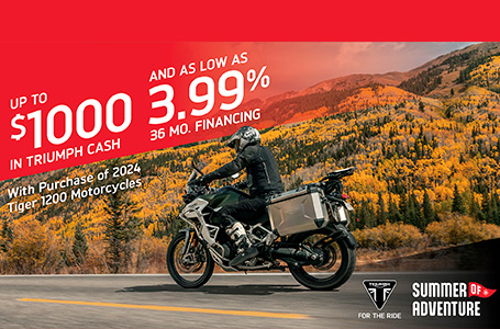 TRIUMPH "SUMMER OF ADVENTURE" SALES EVENT