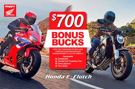 Bonus Bucks $700 on 2025/2024 CB650R CBR650R E-Clutch