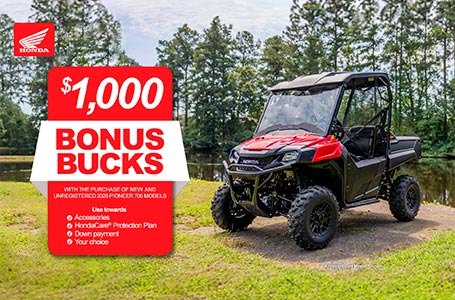 Bonus Bucks - $1,000 on 2026 Pioneer 700