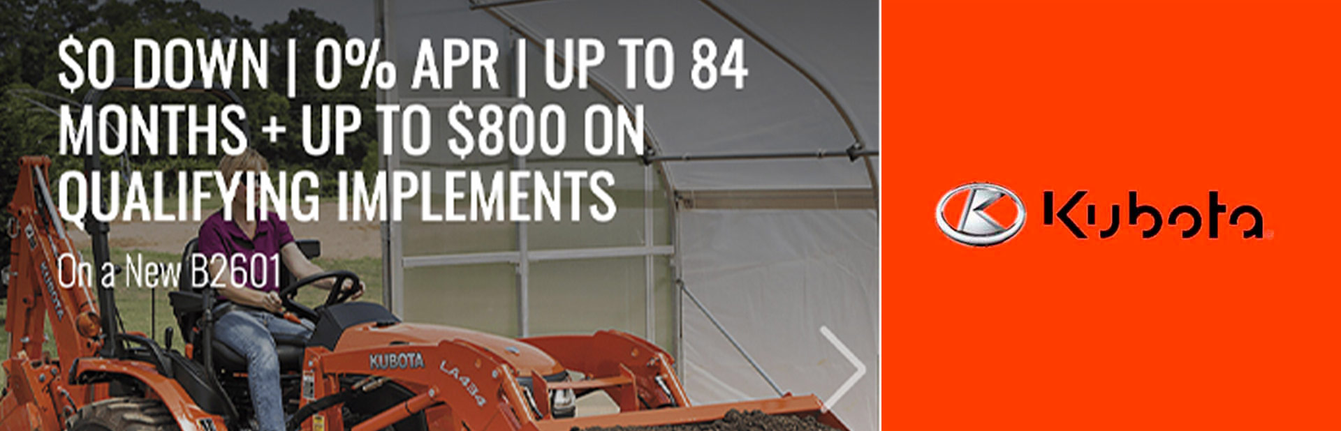 KUBOTA B2301/B2601 - NEW TRACTOR PURCHASE SPECIAL OFFER
