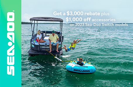 Get a $3,000 rebate plus $1,000 off accessories on all 2023 Sea-Doo Switch models